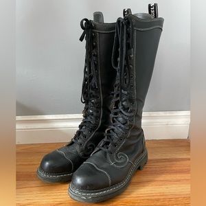 Fluevog Derby Swirl 16-eye tall boot (vintage)